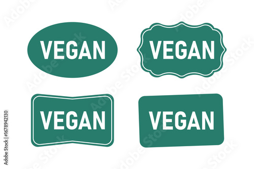 different green vegan label designs, commitment to  plant-based lifestyle
