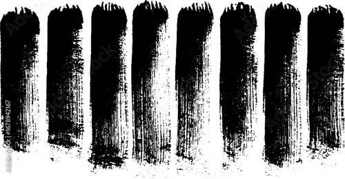 Black and white stencil paint strokes collection for urban and vintage designs