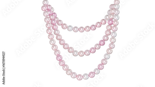 pink pearl necklace 3D rendering