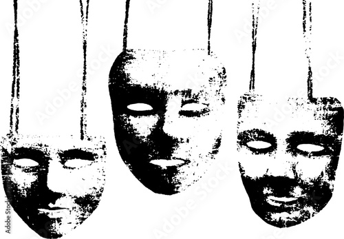 Black and white stencil mask collection for creative design projects