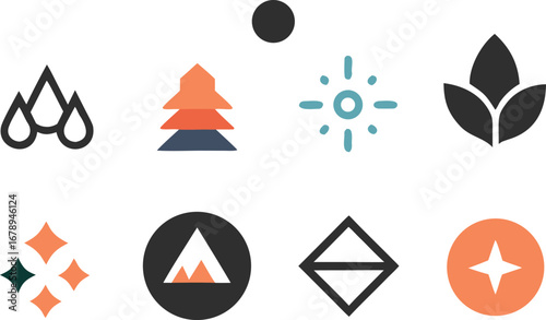 Minimalist vector logo elements bundle clean scalable icons for branding and design projects vector