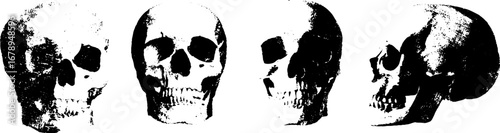 Black and white skull stencil collection for urban art and design
