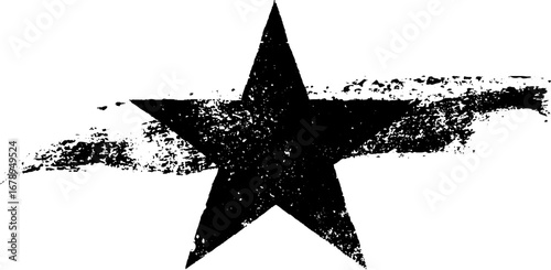 Black and white grunge star illustration for urban design projects