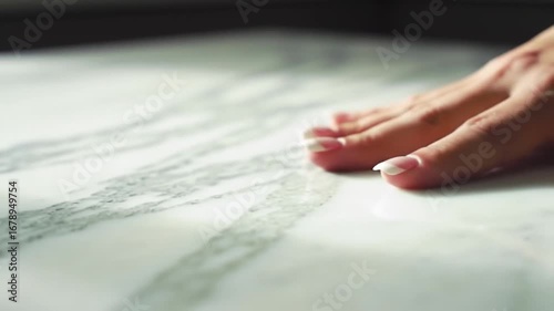 Wallpaper Mural Hand touching marble surface Torontodigital.ca