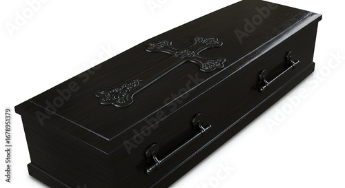 Black ornate coffin funeral industry products