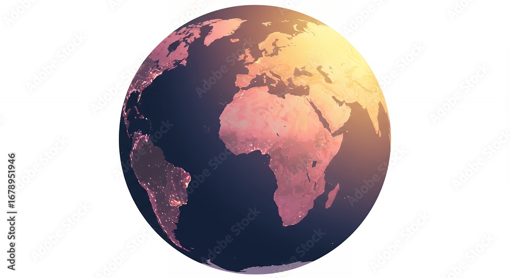 Obraz premium Detailed world map globe image