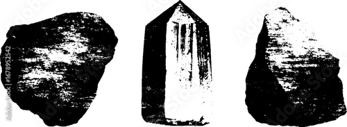 Black and white tarot symbol stencil set for design and decoration