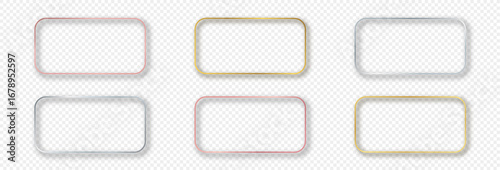 Set of six rounded rectangular frames