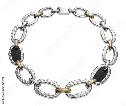 Wallpaper Mural Hammered effect chain necklace with textured oval links Torontodigital.ca