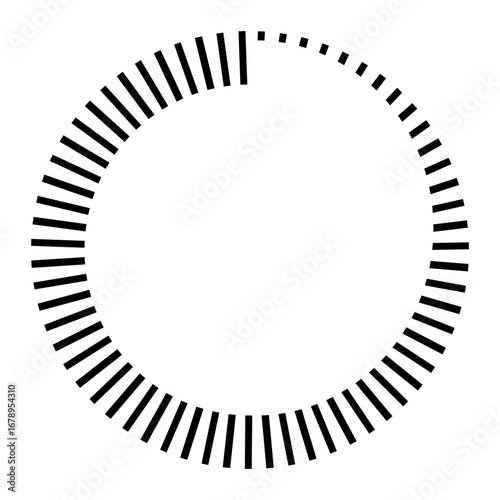 stripes around the circle logo countdown, vector circular icon with stripes around the perimeter, time sign