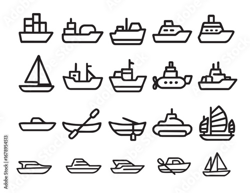 Maritime Transport Icons, Bol...