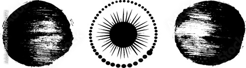 Black and white woven stencil set - circular patterns for artistic design