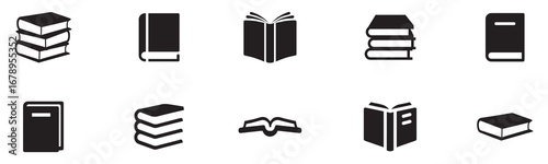 Book set icon. Simple book symbol. Vector illustration. 