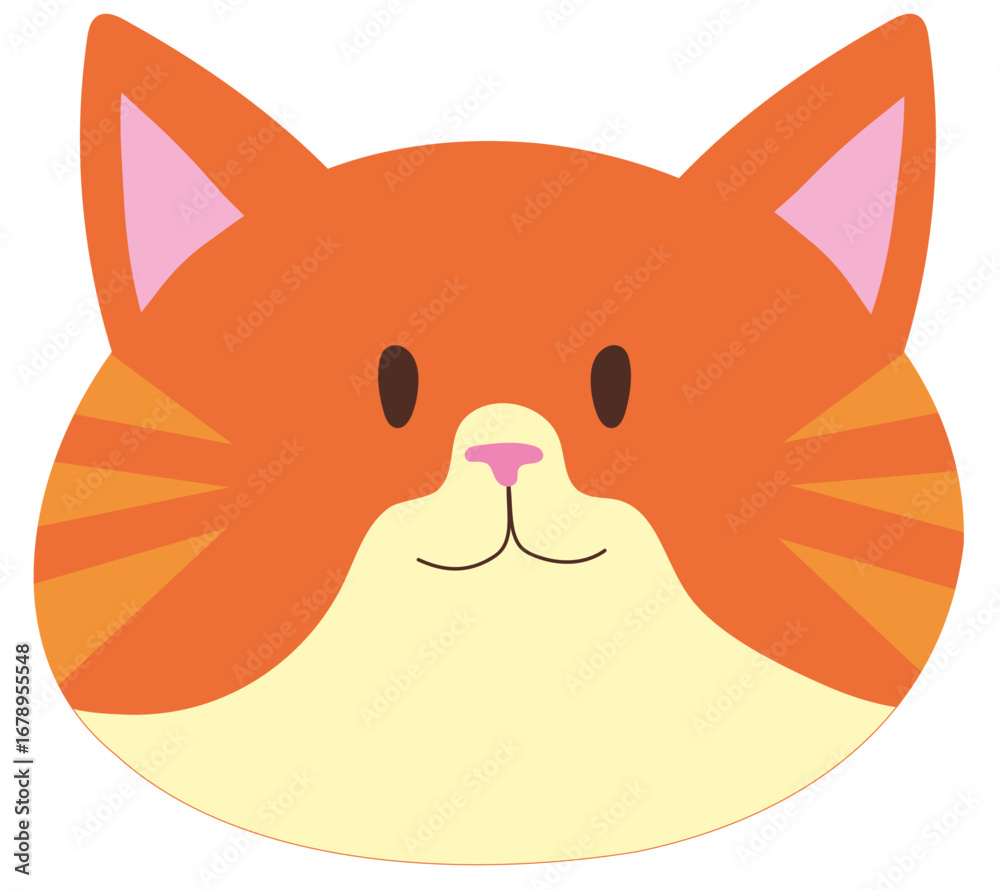 Obraz premium Ginger Cat Head Vector 