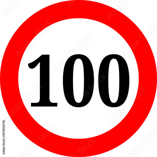 Speed Limit 100 kmh Sign
