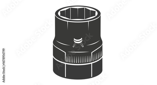 Detailed Closeup of a Metal Socket Wrench.