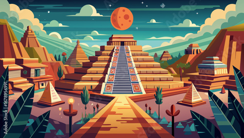 The Archaeological Site of Teotihuacan in Mexico reveals immense pyramids of the Sun and Moon, connected by the Avenue of the Dead, a monumental city of ancient grandeur.