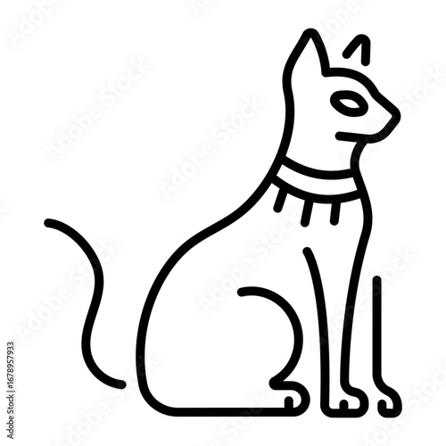 A line style icon showing bastet