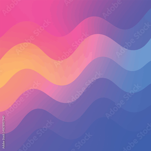 Abstract background with wavy lines in shades of pink orange purple and blue gradient color scheme design