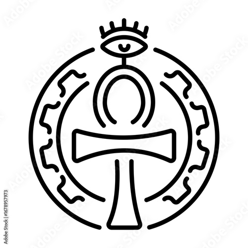 An outline style icon depicting ankh