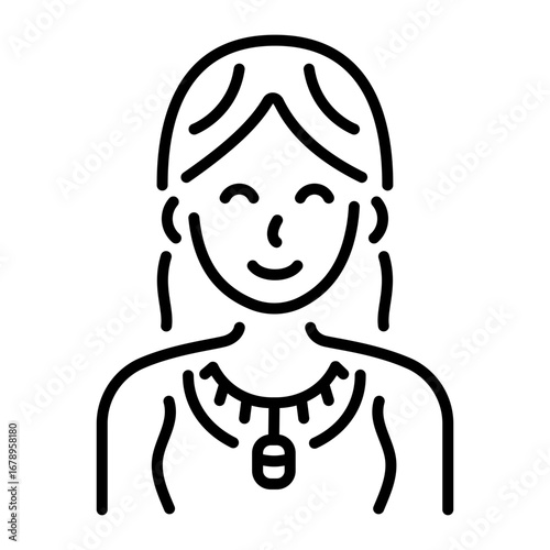 A linear style icon representing egyptian necklace