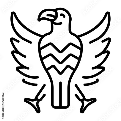 An outline style icon depicting horus falcon