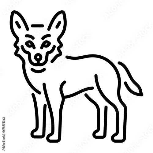 A line style icon showing egyptian jackal