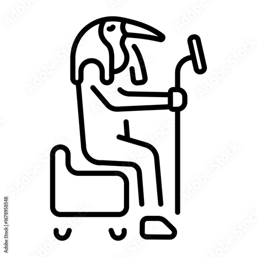 A line style icon showing thoth god