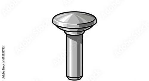 Detailed illustration of a rivet a metal fastener used in construction and industry.