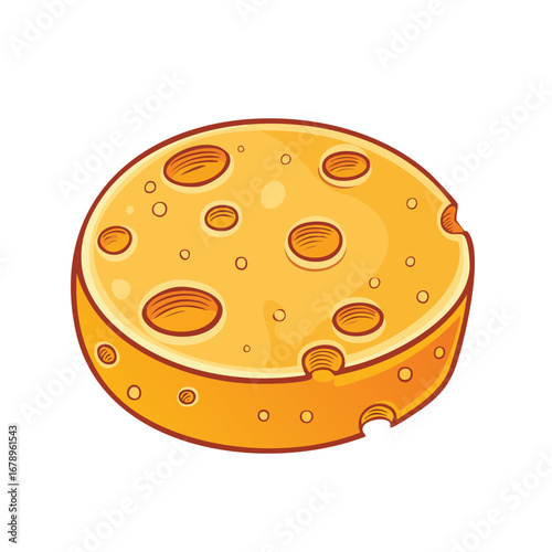 Vector illustration of a delicious food palette with cheese, bread, and pizza