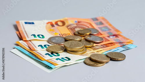 Financial Growth and Investment Concept with Money, Currency Notes and Business Planning