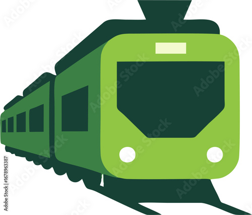 Green Train Illustration