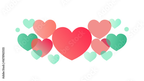 Hearts background vector graphic design for valentine's day love and romance themed illustrations