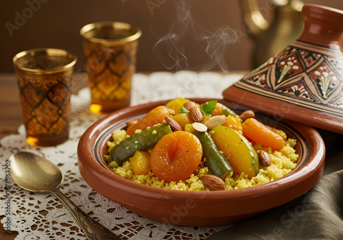Moroccan tagine couscous dish