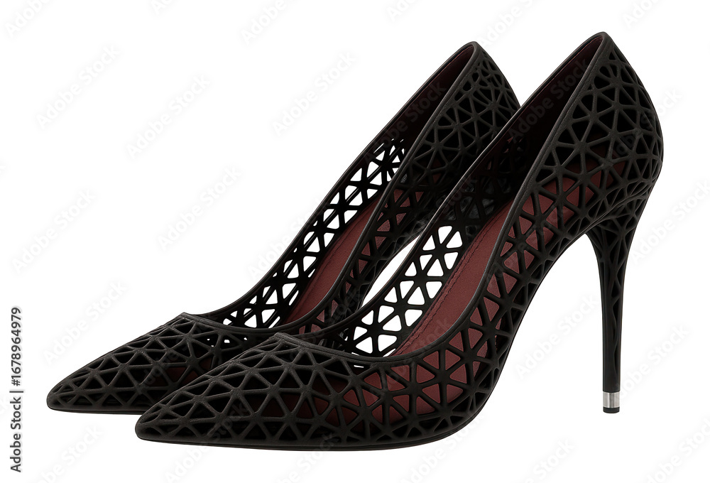 Fototapeta premium 3D-printed lattice design high heels with a pointed toe