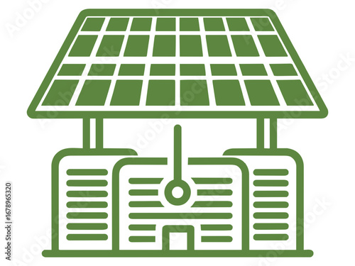 Conceptual illustration of a solar power system, emphasizing clean, renewable energy generation and sustainable technology for an eco-friendly future