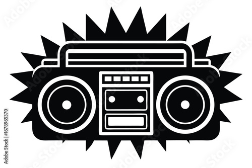 boom box silhouette vector art icon