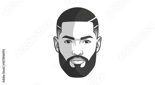 Closeup portrait of a man with a well-groomed beard and short hair.