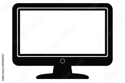 computer monitor silhouette vector art icon