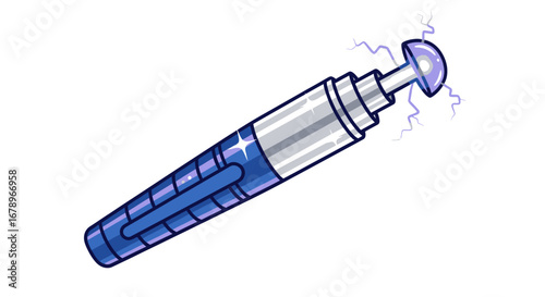 Cartoon illustration of a sonic screwdriver.