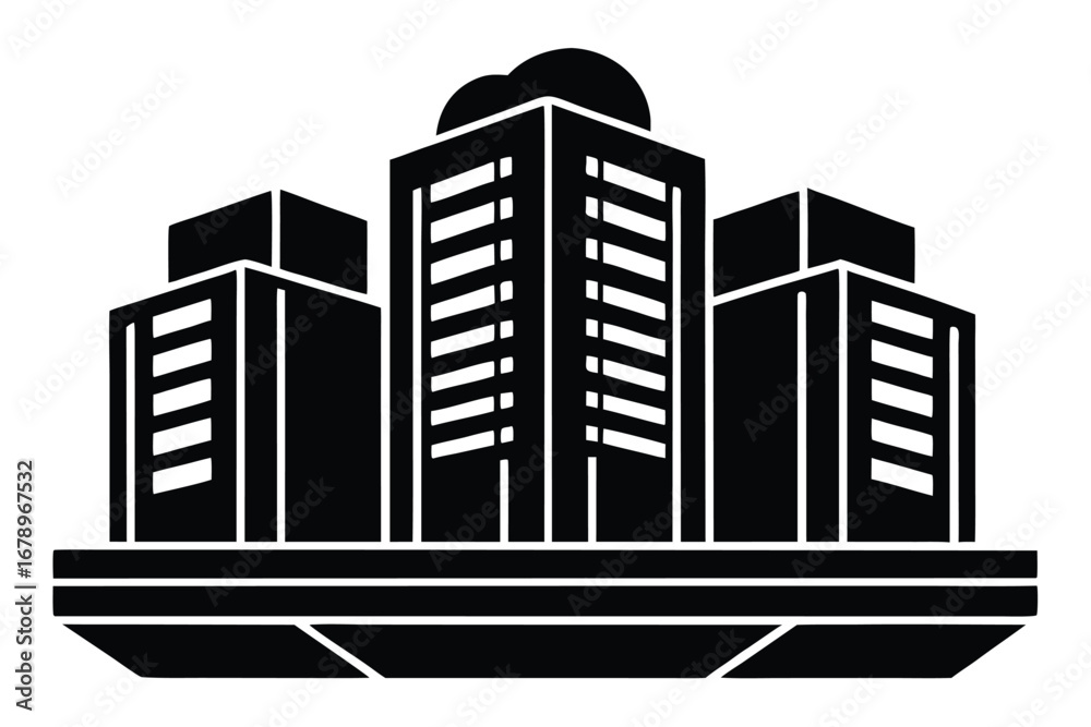 Obraz premium data center silhouette vector art icon