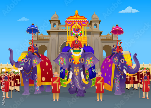 Mysore Dasara Elephant in Front of Palace