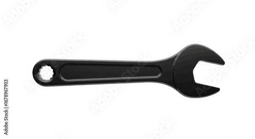 Close-up of a Black Adjustable Wrench.