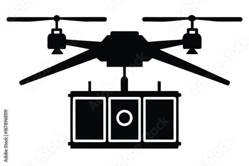 drone battery silhouette vector art icon