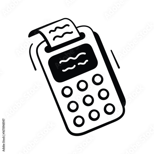 POS machine icon for finance, shopping, payment, digital transactions.