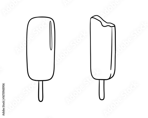 Ice cream hand drawn sketch. Vector food illustration, doodle