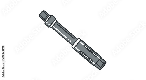 Industrial Metal Cylindrical Component with Threaded Ends.