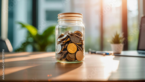 Financial Growth and Investment Concept with Money, Currency Notes and Business Planning
