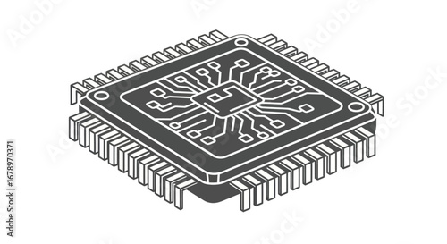 Detailed View of a Modern Computer Chip.