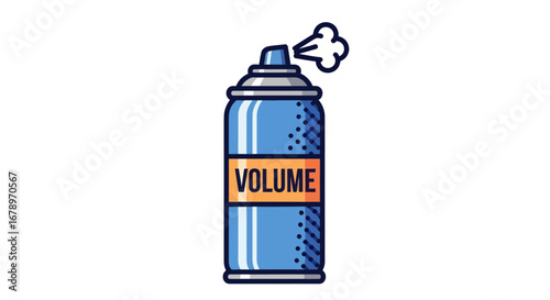 Hairspray can spraying volume perfect for hair styling and grooming.